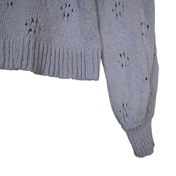Madewell Womens XS Floral Pointelle Pullover Sweater in Lavender - Picture 7 of 10
